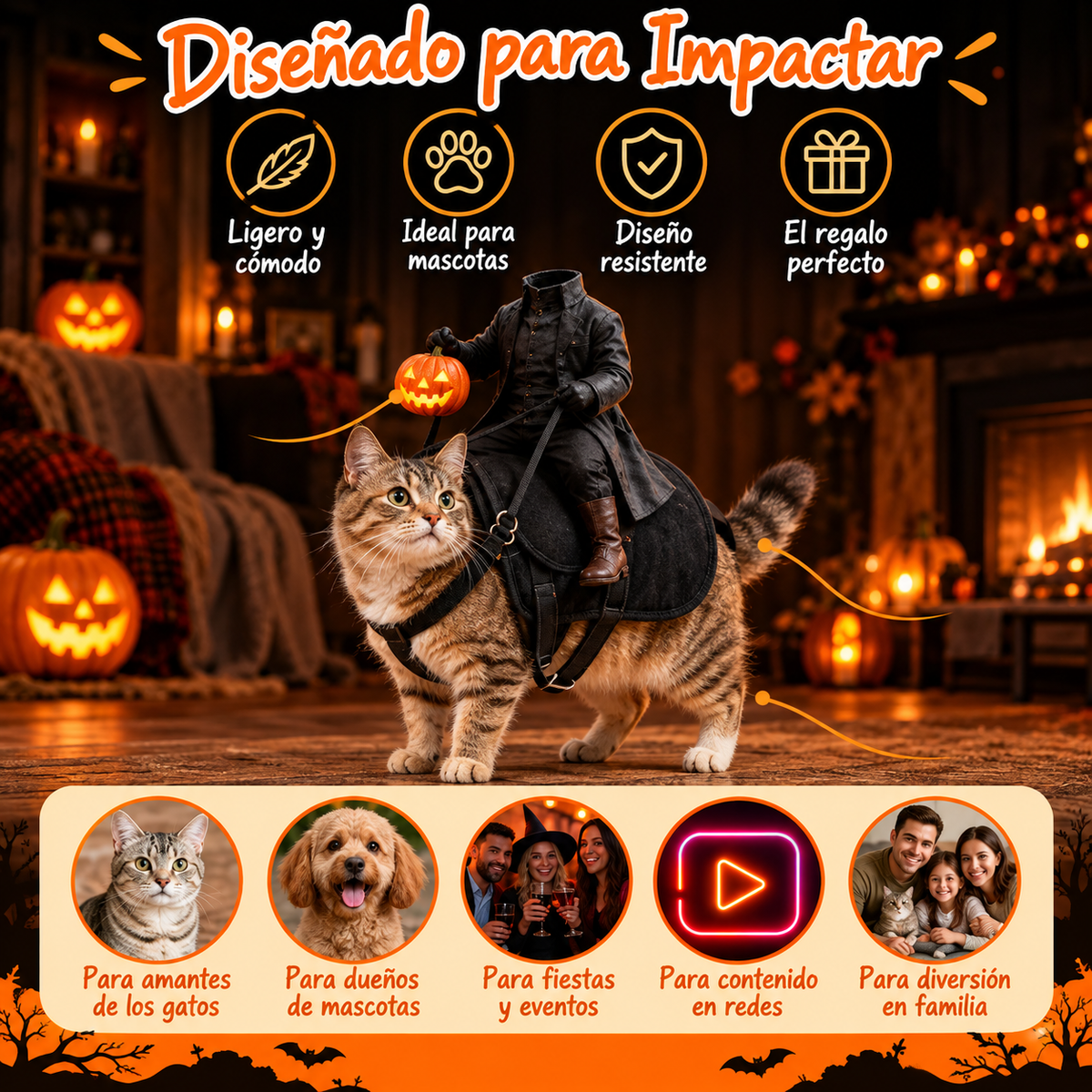 Disfraz de Gato - Jinete sin Cabeza